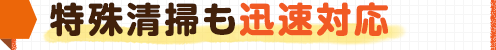 特殊清掃も迅速対応